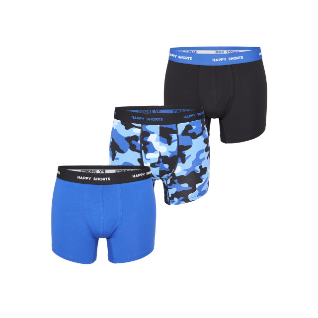 Happy Shorts Heren boxershorts trunks camouflage blauw/zwart 3-pack HS-J-1022 large