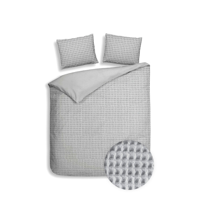 Heckett & Lane Dekbedovertrek vafala melange grey 200 x 200 220 cm + 2 slopen 60 x 70 cm 2792159 large