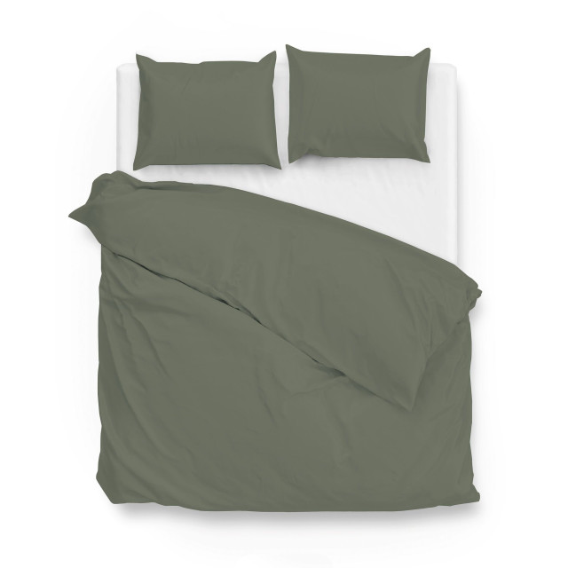 Zo!Home Dekbedovertrek satinado army green 200 x 200 220 cm + 2 slopen 60 x 70 cm 2793420 large