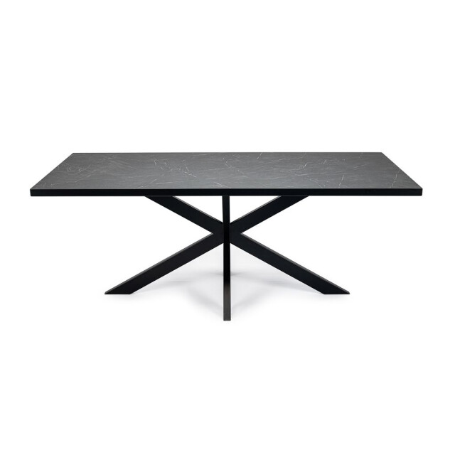 Stalux Eettafel 'gijs' 200 x 100cm, kleur zwart / zwart marmer 2832091 large