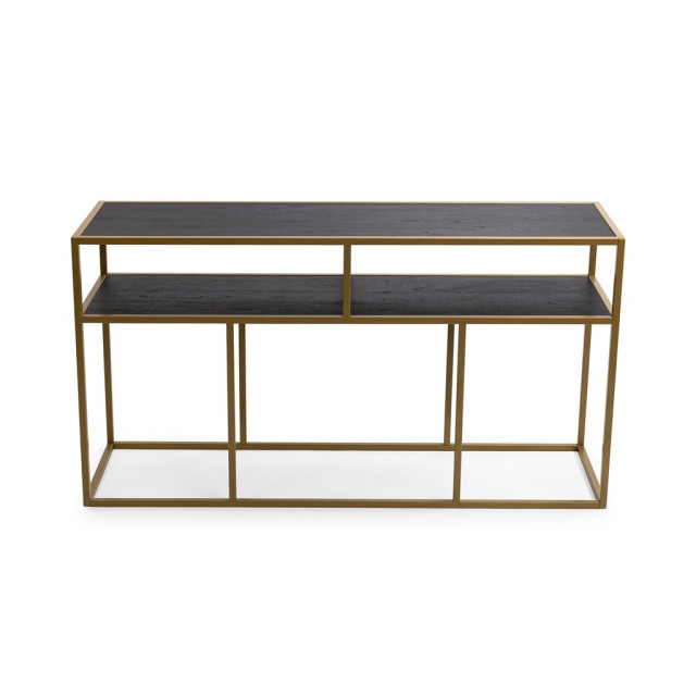Stalux Side-table 'teun' 150cm, kleur goud / zwart eiken 2831982 large