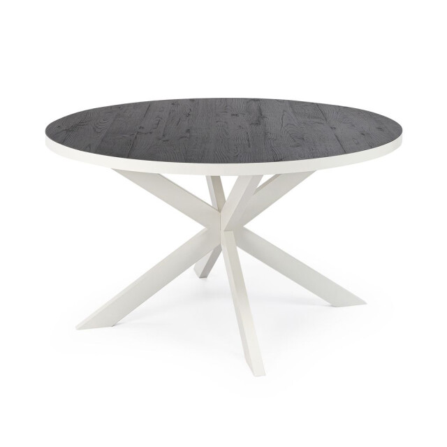 Stalux Ronde eettafel 'daan' 135cm, kleur wit / zwart eiken 2831971 large