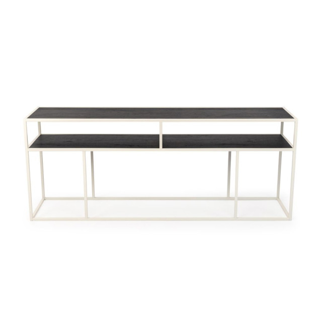 Stalux Side-table 'teun' 150cm, kleur wit / zwart eiken 2832213 large