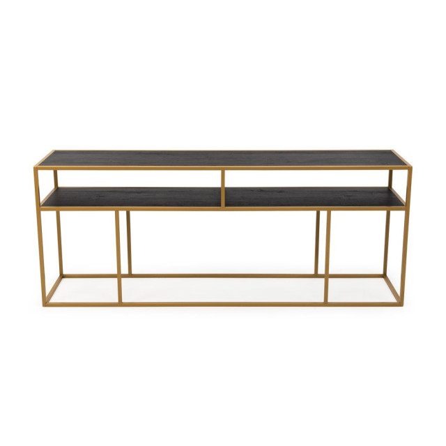 Stalux Side-table 'teun' 200cm, kleur goud / zwart eiken 2832042 large