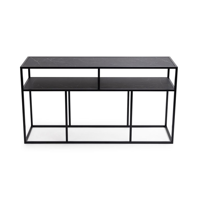 Stalux Side-table 'teun' 150cm, kleur zwart / zwart marmer 2832209 large