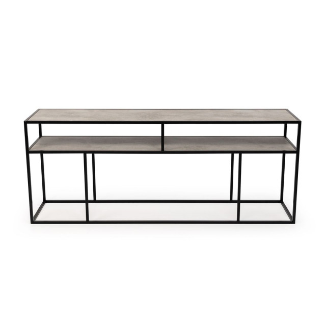 Stalux Side-table 'teun' 200cm, kleur zwart / beton 2832155 large