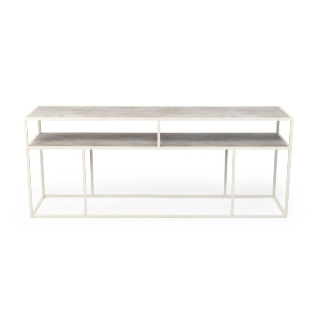Stalux Side-table 'teun' 150cm, kleur wit / beton 2832104 large