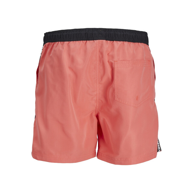 Jack & Jones Heren zwemshorts jpstfiji black tape effen hot coral 12253129-Hot-Coral large