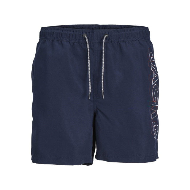 Jack & Jones Heren zwemshorts jpstfiji double logo effen donker 12253118-Navy-Blazer large