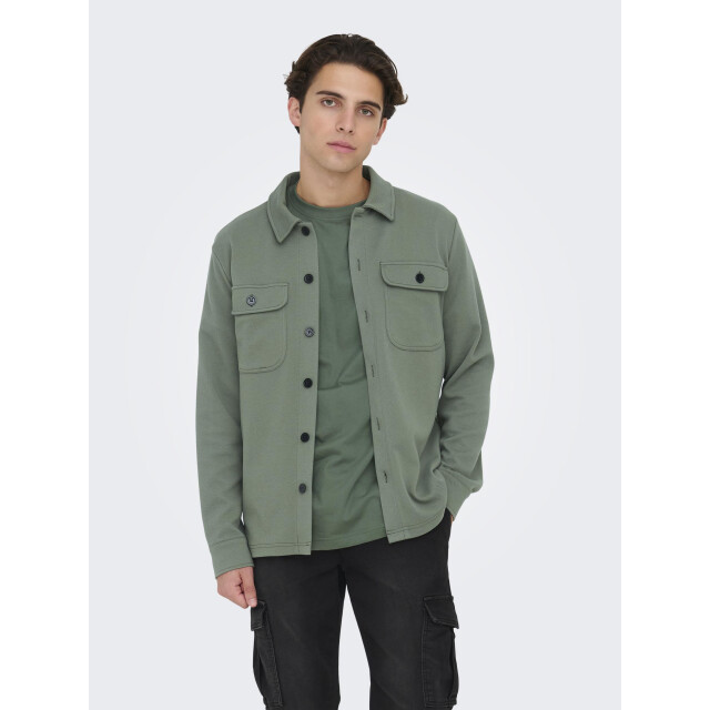 Only & Sons onsnewkodyl overshirt sweat noos 22021279 castor gray 05633.940.0049 large