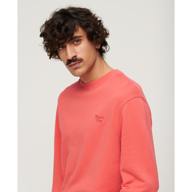 Superdry M2013242a vintage washed mhi hot coral heren sweater MHI Hot Coral/M201342A Vintage Washed large