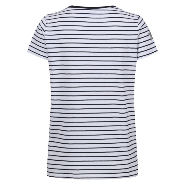 Regatta Dames odalis ii gestreept t-shirt UTRG9466_whitenavy large