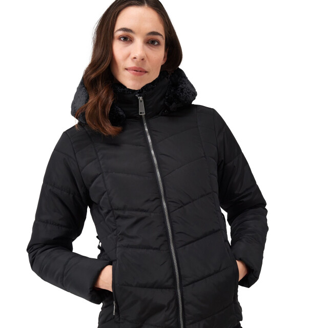 Regatta Dames wildrose gewatteerd hooded jacket UTRG9210_black large