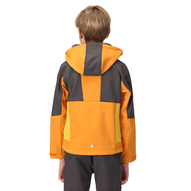 Regatta Kinder/kids haydenbury soft shell jas UTRG9090_orangepeppersealgrey large