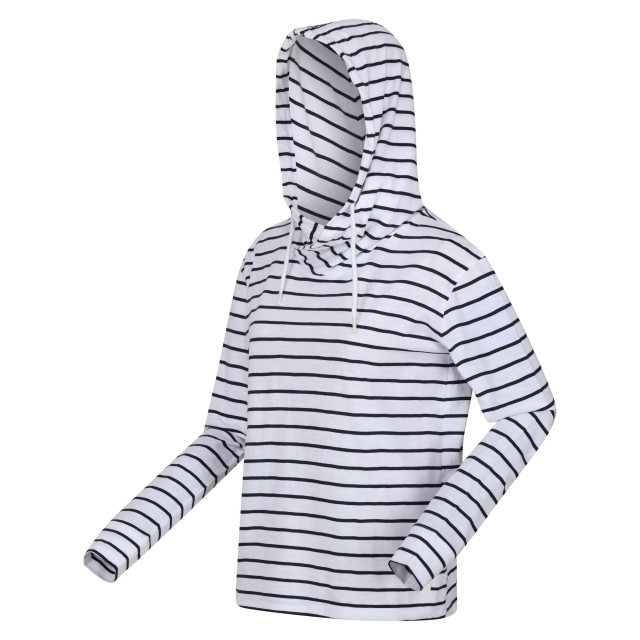 Regatta Dames monsal stripe lichtgewicht hoodie UTRG8974_whitenavy large