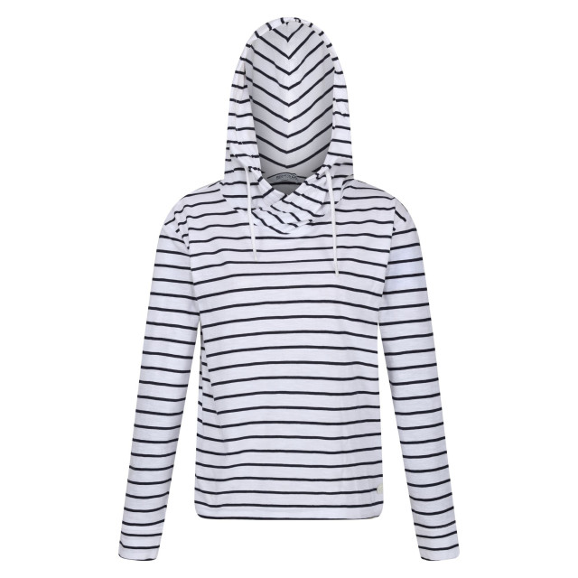 Regatta Dames monsal stripe lichtgewicht hoodie UTRG8974_whitenavy large