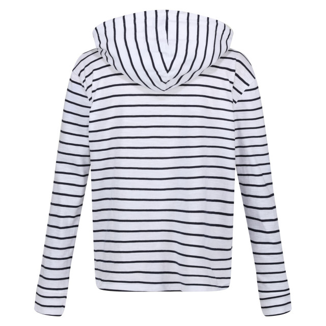 Regatta Dames monsal stripe lichtgewicht hoodie UTRG8974_whitenavy large