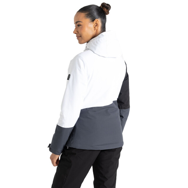 Dare2b Dames ice colour block ski-jas UTRG8991_whiteebonygrey large