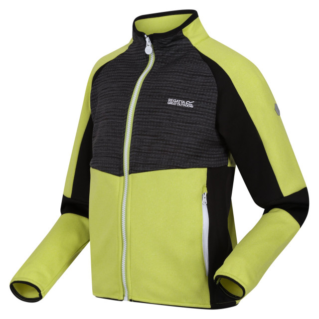 Regatta Kinder/kinder oberon vii marl full zip fleecejack UTRG8891_greenalgaeblack large