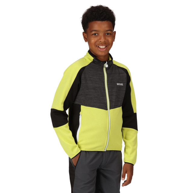 Regatta Kinder/kinder oberon vii marl full zip fleecejack UTRG8891_greenalgaeblack large