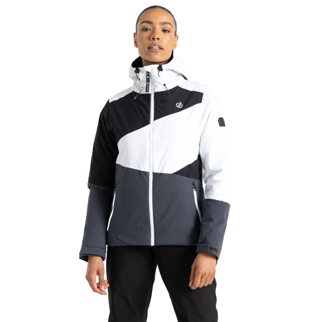 Dare2b Dames ice colour block ski-jas UTRG8991_whiteebonygrey large