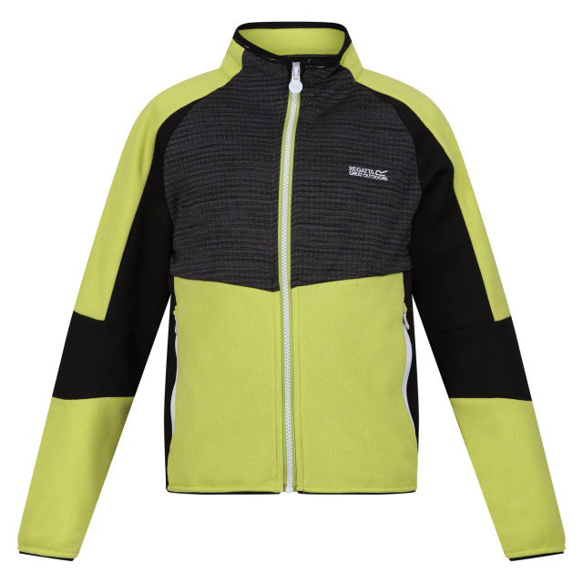 Regatta Kinder/kinder oberon vii marl full zip fleecejack UTRG8891_greenalgaeblack large