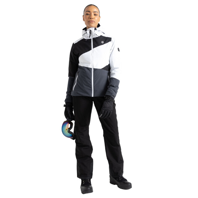 Dare2b Dames ice colour block ski-jas UTRG8991_whiteebonygrey large
