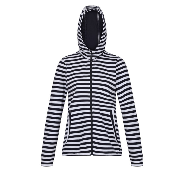 Regatta Dames bayla contrast gestreepte full zip hoodie UTRG9000_navywhite large