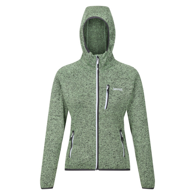 Regatta Dames newhill marl fleecejas met capuchon UTRG8830_quietgreen large