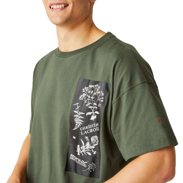 Regatta Heren christian lacroix aramon bloemen t-shirt UTRG8814_darkkhaki large