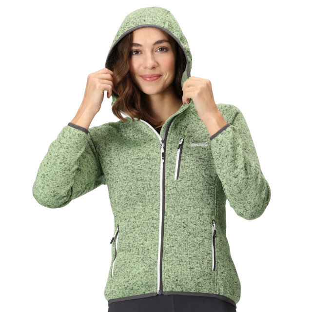 Regatta Dames newhill marl fleecejas met capuchon UTRG8830_quietgreen large