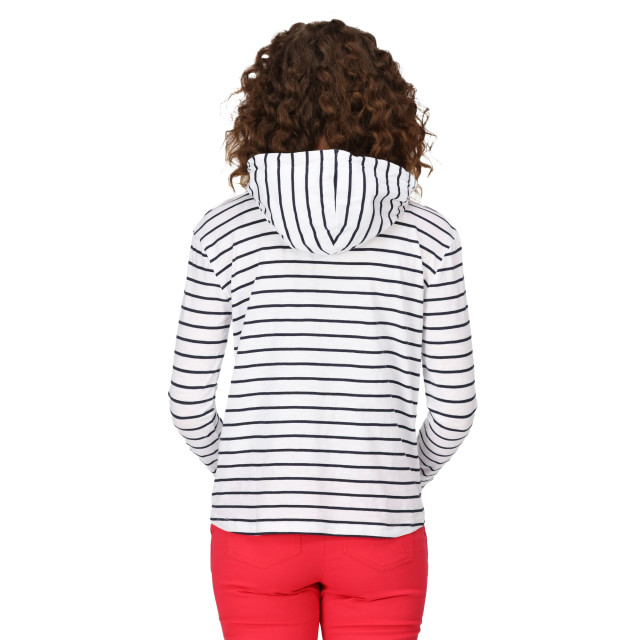 Regatta Dames monsal stripe lichtgewicht hoodie UTRG8974_whitenavy large