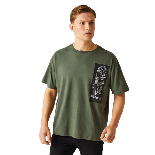 Regatta Heren christian lacroix aramon bloemen t-shirt UTRG8814_darkkhaki large