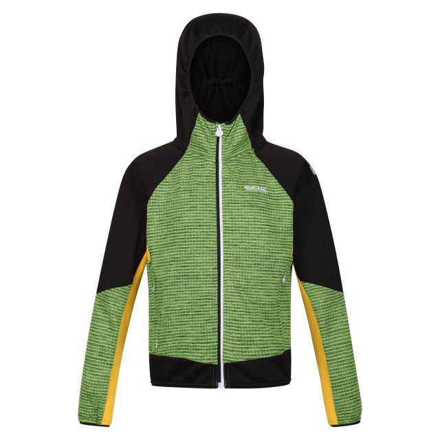 Regatta Kinder/kids prenton ii hooded soft shell jacket UTRG8772_jasminegreenblack large