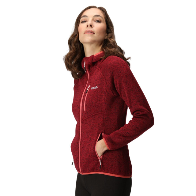 Regatta Dames newhill marl fleecejas met capuchon UTRG8830_rumbared large