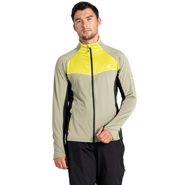 Dare2b Heren substratum core stretch full zip midlayer UTRG8714_blackgreenalgaeoilgreen large