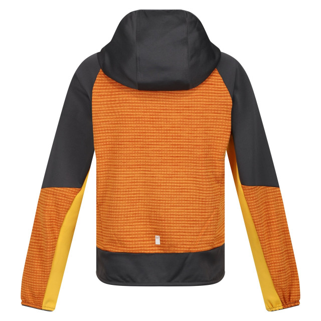 Regatta Kinder/kids prenton ii hooded soft shell jacket UTRG8772_orangepeppersealgrey large