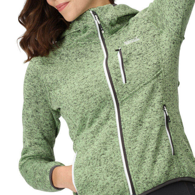 Regatta Dames newhill marl fleecejas met capuchon UTRG8830_quietgreen large