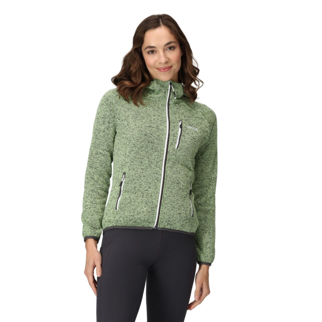 Regatta Dames newhill marl fleecejas met capuchon UTRG8830_quietgreen large