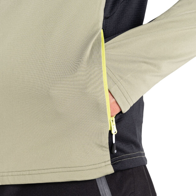 Dare2b Heren substratum core stretch full zip midlayer UTRG8714_blackgreenalgaeoilgreen large