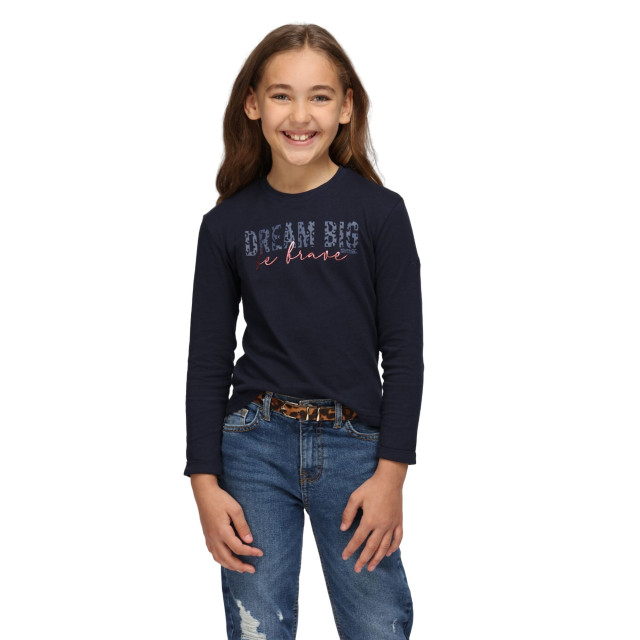 Regatta Wenbie iii dream big t-shirt met lange mouwen voor kinderen/kinderen UTRG8808_navy large