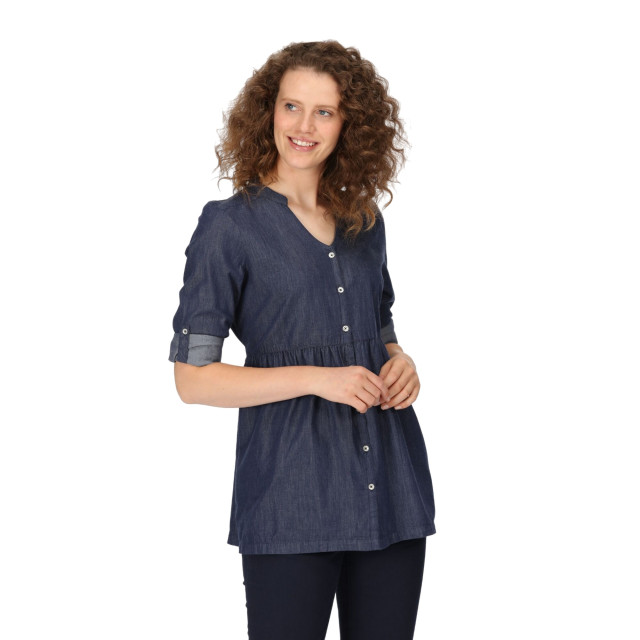 Regatta Dames nemora getextureerde katoenen blouse UTRG8752_chambray large