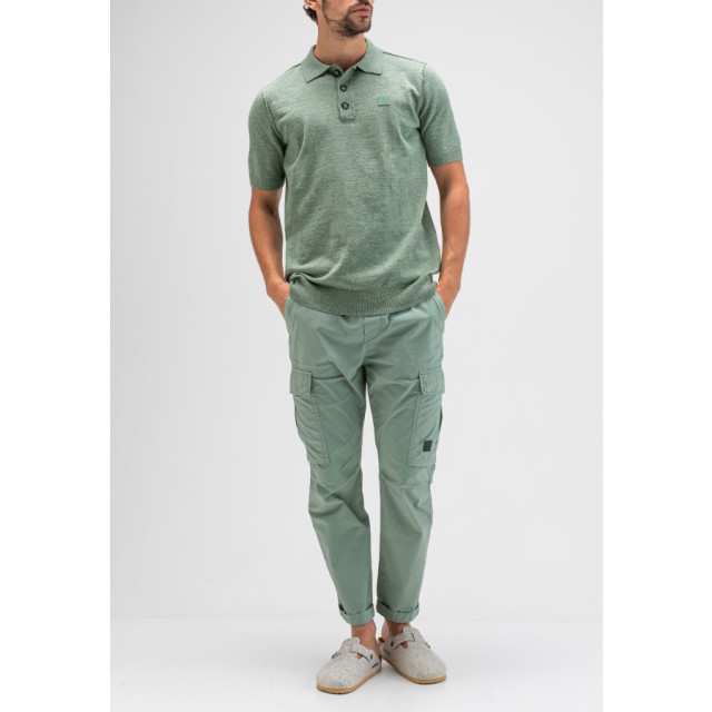 Butcher of Blue Clifden polo delphi green heren gebreide polo Delphi Green/Clifden Polo large