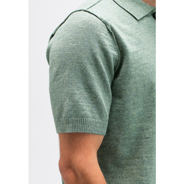 Butcher of Blue Clifden polo delphi green heren gebreide polo Delphi Green/Clifden Polo large