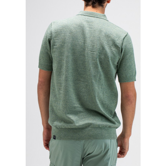 Butcher of Blue Clifden polo delphi green heren gebreide polo Delphi Green/Clifden Polo large