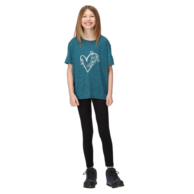 Regatta Kinderen/kinderen findley keep going heart marl t-shirt UTRG9360_gulfstream large