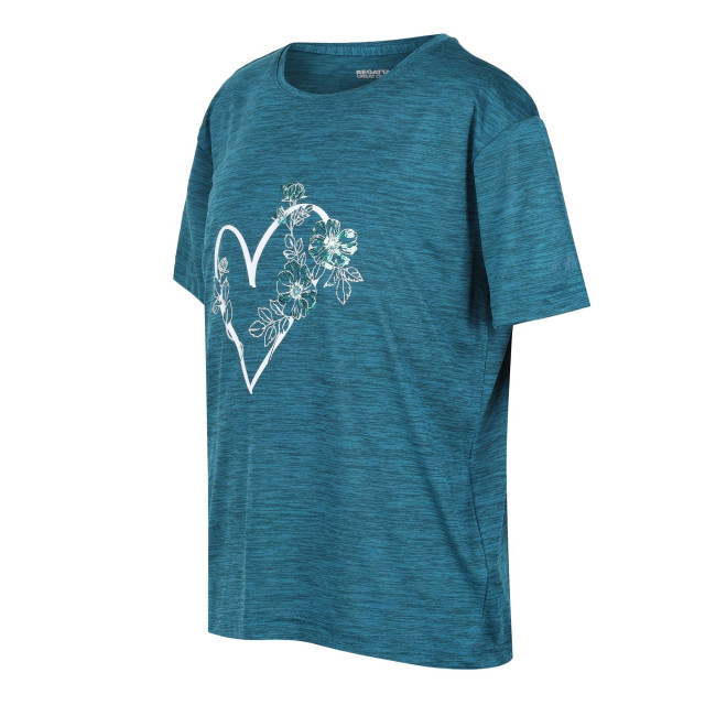 Regatta Kinderen/kinderen findley keep going heart marl t-shirt UTRG9360_gulfstream large