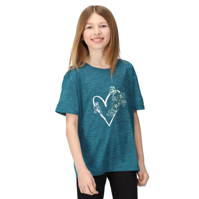 Regatta Kinderen/kinderen findley keep going heart marl t-shirt UTRG9360_gulfstream large