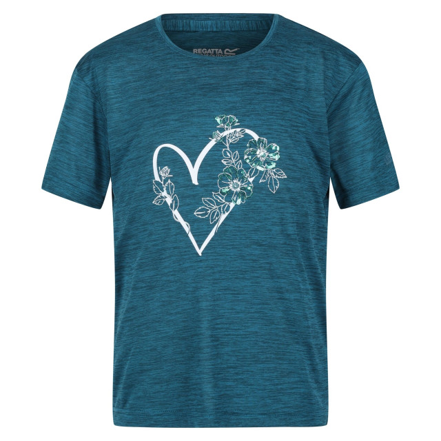 Regatta Kinderen/kinderen findley keep going heart marl t-shirt UTRG9360_gulfstream large