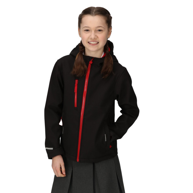 Regatta Kinder/kids ablaze 3 layer soft shell jas UTRG9349_blackclassicred large